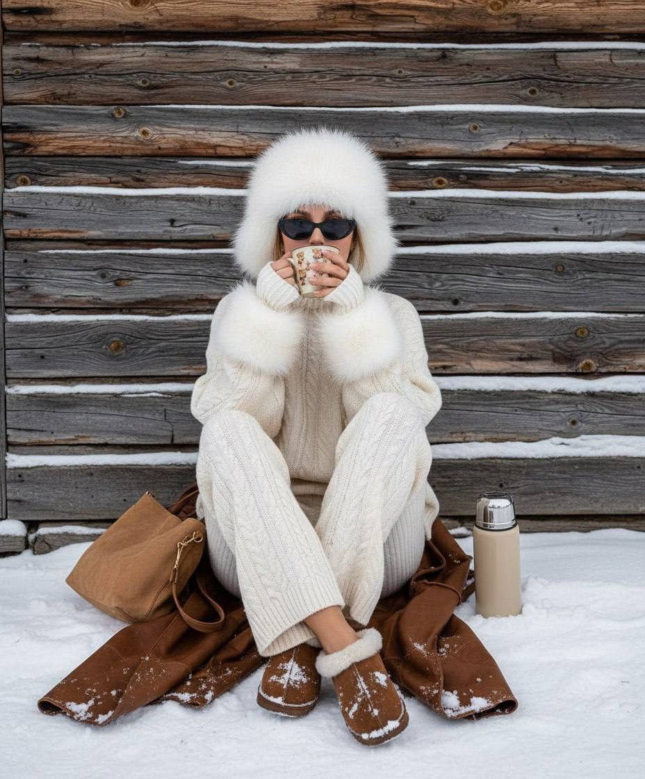 Ivory Knit Cabin Seat