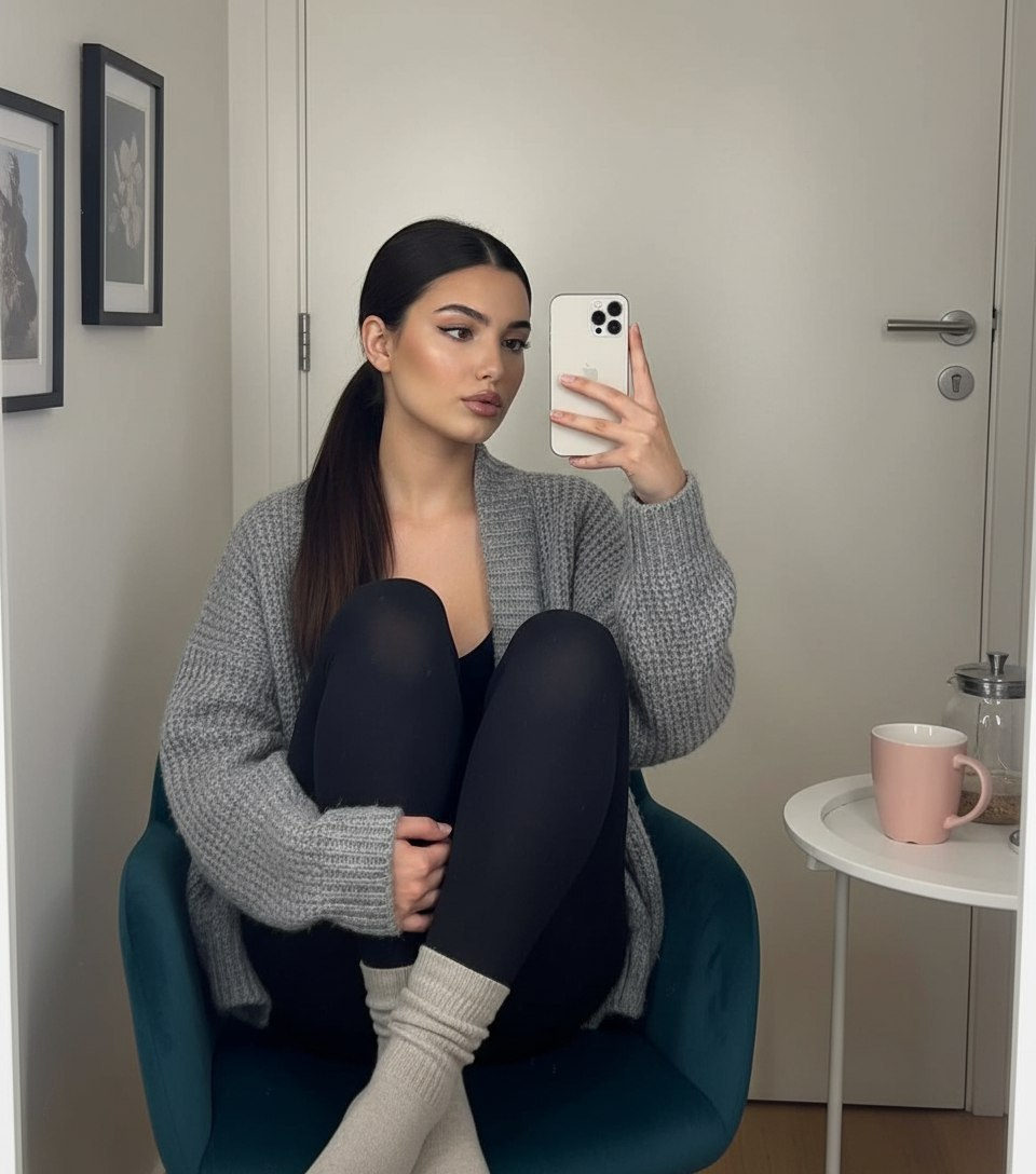 Teal Chair Mirror Selfie