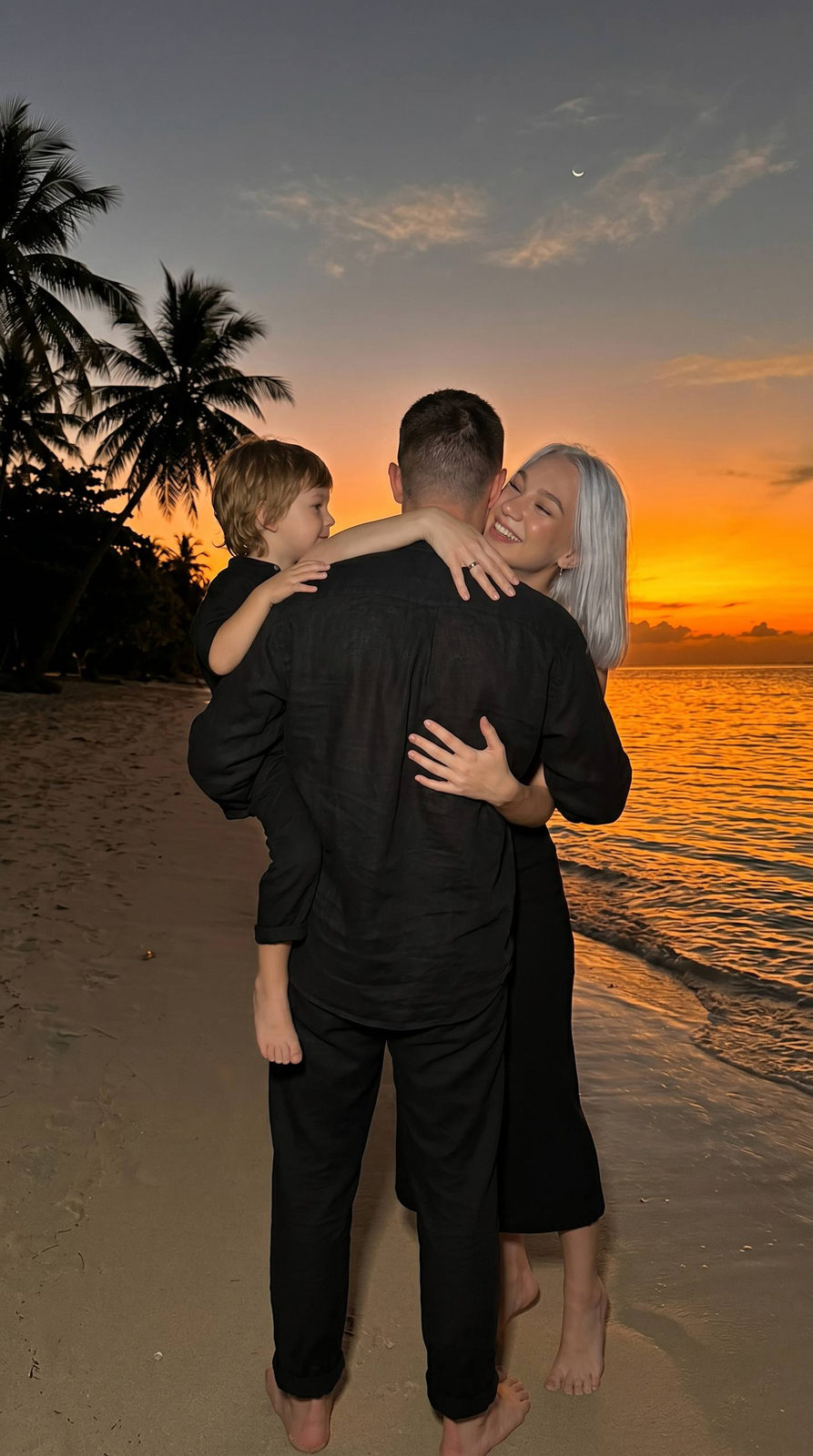 Golden Sunset Beach Family