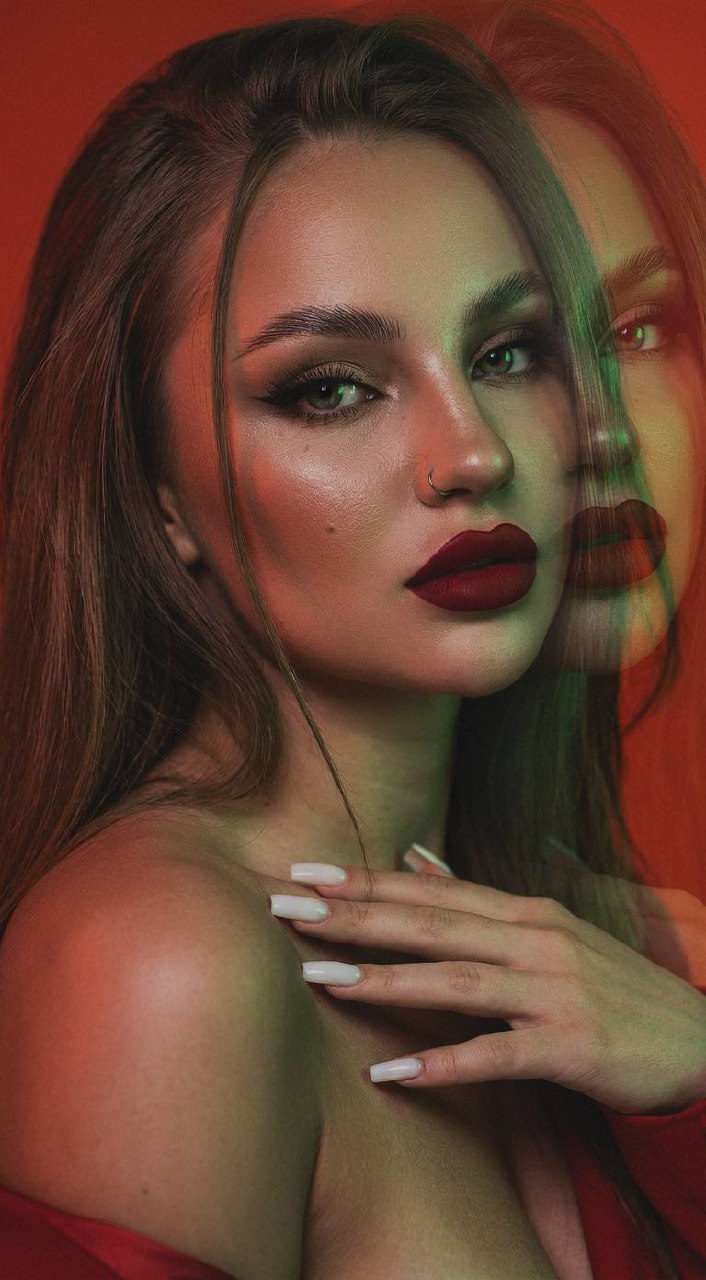 Psychedelic Red Editorial Portrait
