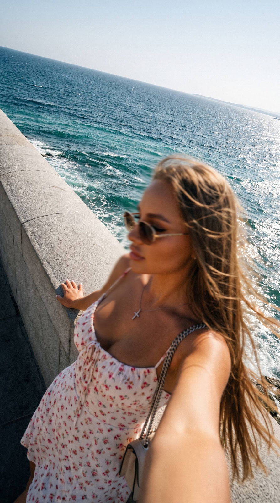 Oceanic Dreamlike Blurred Selfie