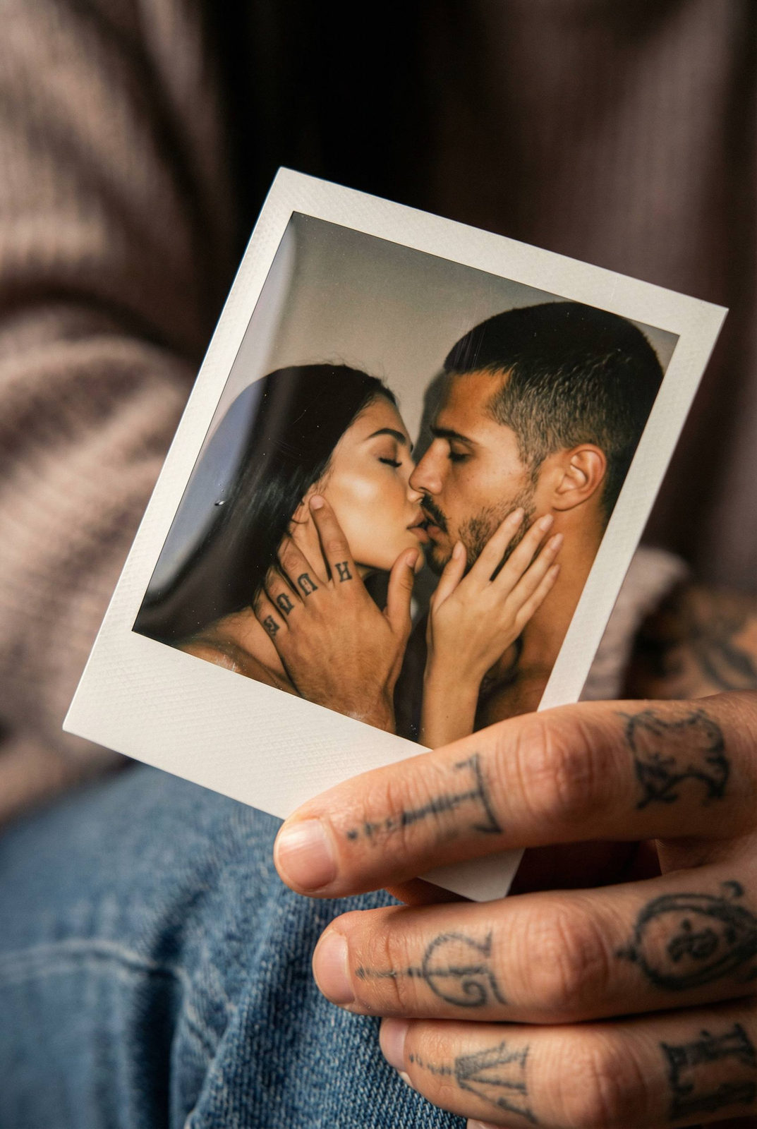 Tattooed Hand Polaroid Kiss