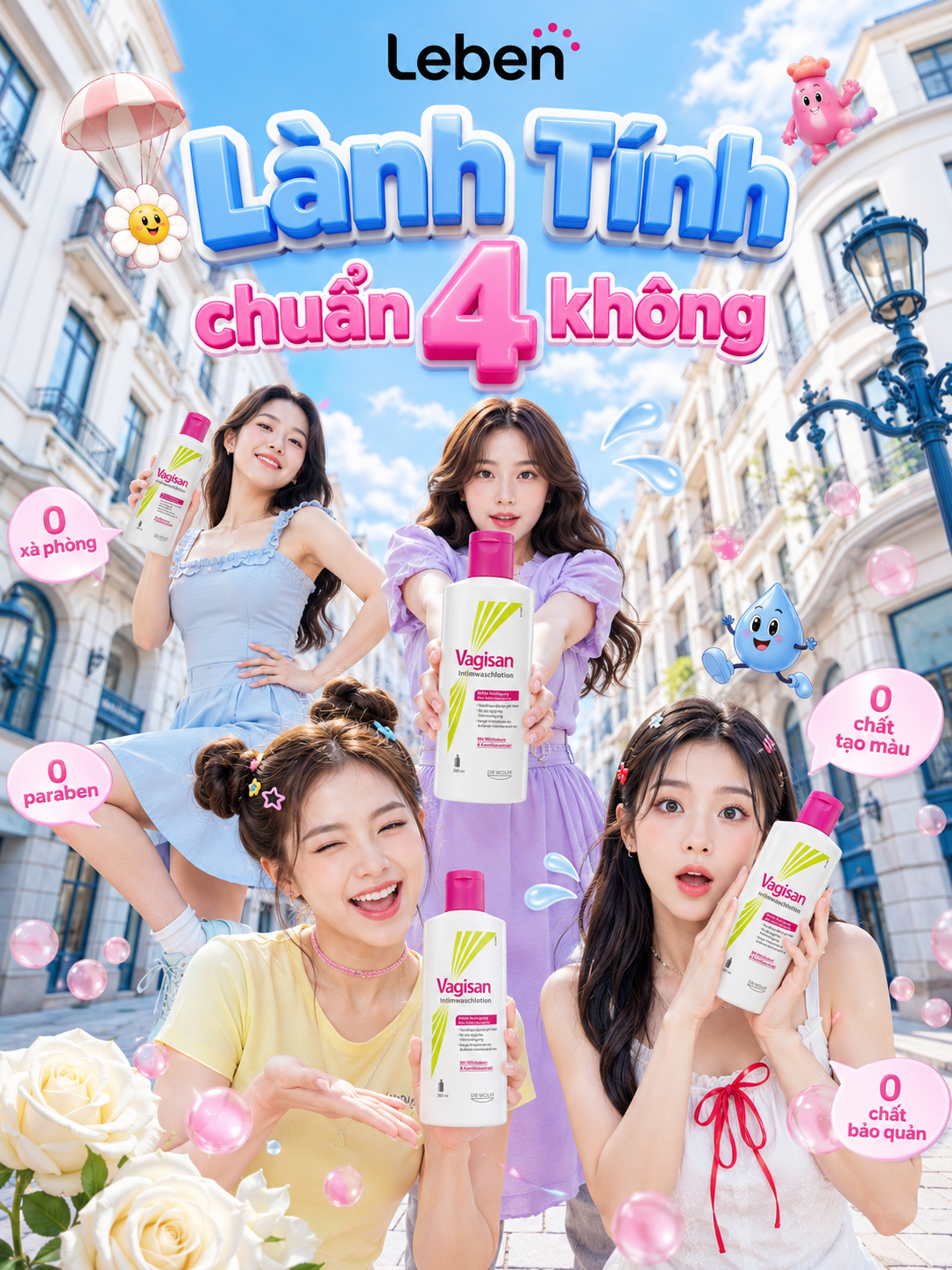 Bức ảnh là một poster quảng cáo theo phong cách trẻ trung, năng động, đư